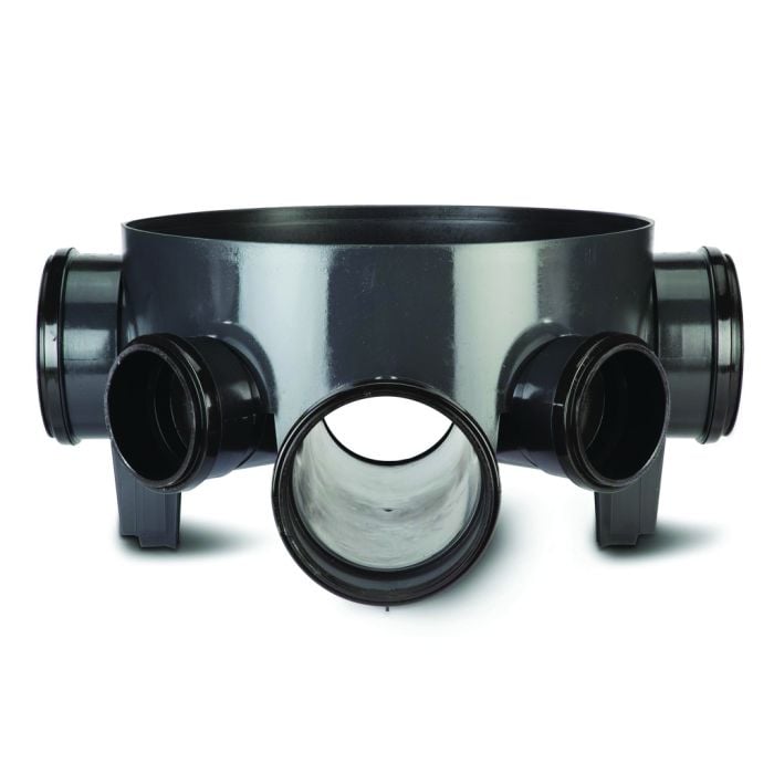 Polypipe Inspection Chamber Base - Large - 460mm dia 160mm - Black - UG670