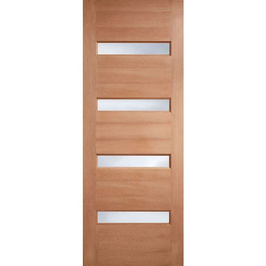 LPD Balham 4L Frosted Glazed M&T External Door 1981 x 838mm Unfinished Hardwood