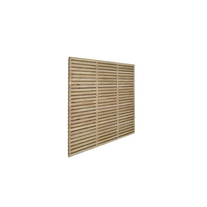Forest Contemporary Double Slatted Fence Panel 1.8m x 1.8m Treated Timber (Pack of 4)