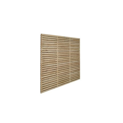 Forest Contemporary Double Slatted Fence Panel 1.8m x 1.8m Treated Timber (Pack of 5)
