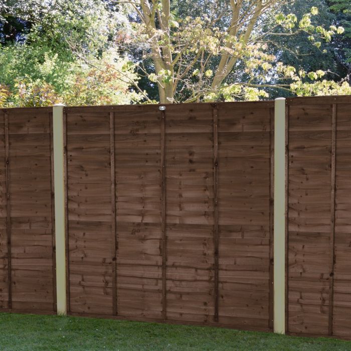 Forest Pressure Treated Superlap Fence Panel 6ft x 5ft 6in (1.83m x 1.68m) Brown - Pack of 3