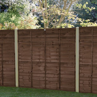 Forest Pressure Treated Superlap Fence Panel 6ft x 5ft 6in (1.83m x 1.68m) Brown - Pack of 3