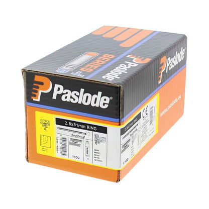Paslode IM360ci Handy Pack & 1 Fuel Cell 2.8 x 51mm Ring A2 SS (Pack of 1100)