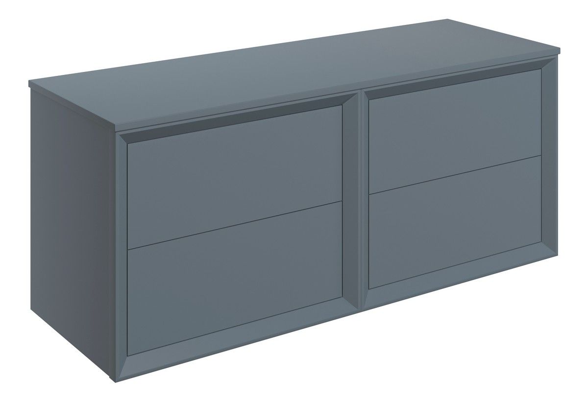 Drawn Wall Hung 4 Drawer Basin Unit & Top 1200mm - Matt Storm Blue