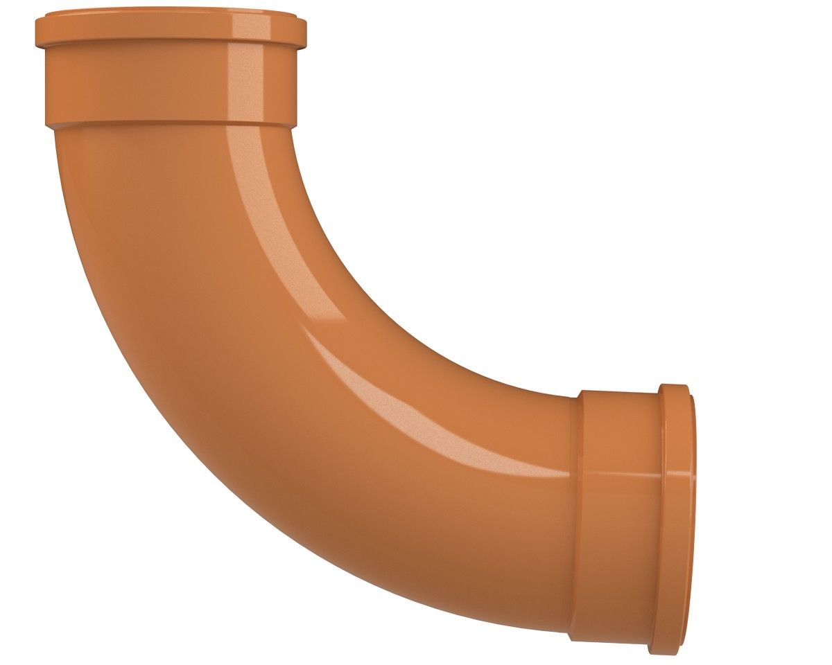 Polypipe 110mm Long Radius Bend Double Socket 87.5deg - Terracotta - UG411