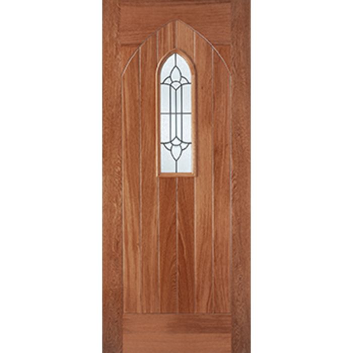 LPD Westminster Leaded 1L Glazed M&T External Door 1981 x 838mm Unfinished Hardwood