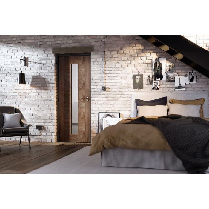 LPD Sofia 1L Glazed Internal Door 2040 x 826mm Pre-Finished Walnut
