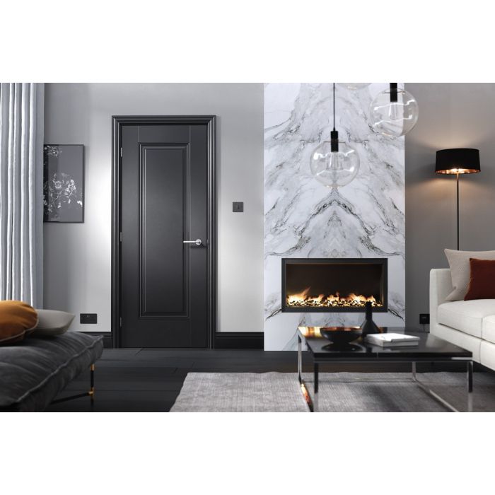 LPD Eindhoven 1P Internal Fire Door 1981 x 686mm Black Primed Plus