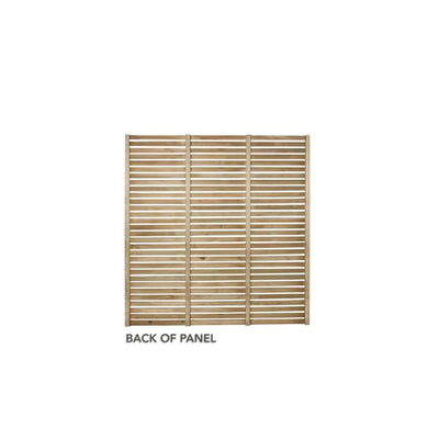 Forest Contemporary Slatted Fence Panel 1.8m x 1.8m Treated Timber (Pack of 4)