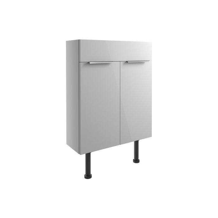 Avon Slim Vanity Unit (Basin Not Included) 600mm - Light Grey Gloss