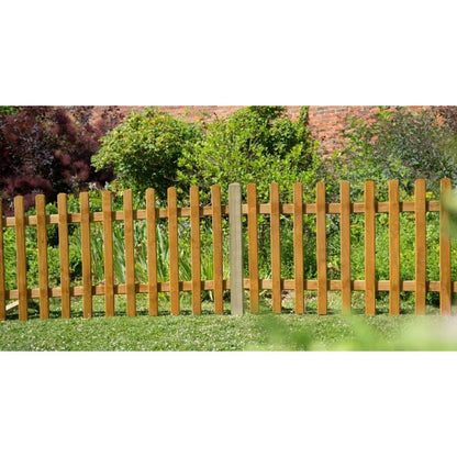 Forest Pale Picket Fence Panel 6ft x 3ft (1.83m x 0.9m) Treated Golden Brown (Pack of 5)