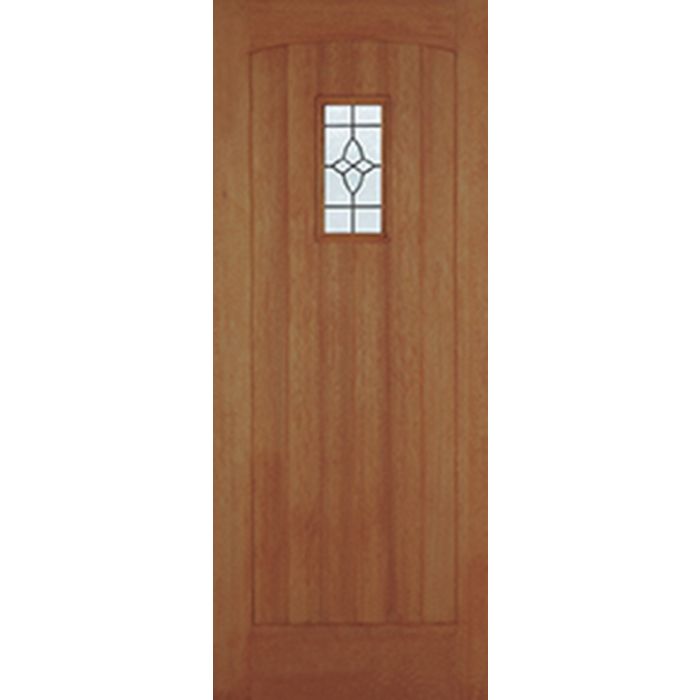 LPD Cottage Leaded 1L Glazed M&T External Door 2083 x 864mm Unfinished Hardwood