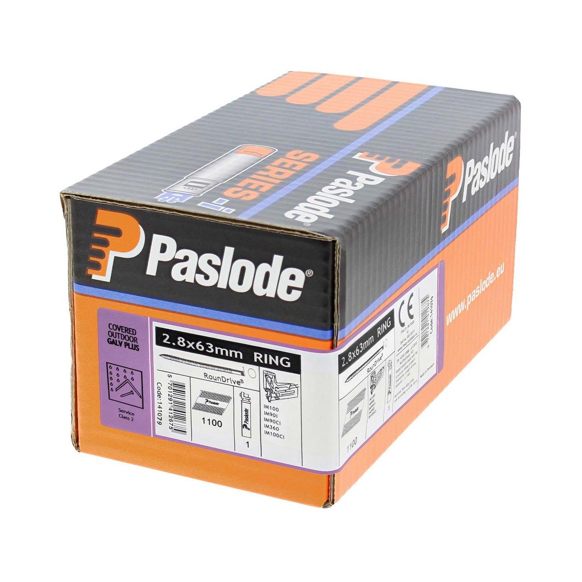 Paslode IM360ci Handy Pack 2.8 x 63mm Ring Galv+ (1100 Pack & 1 Fuel Cell)