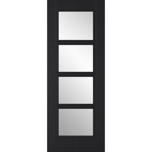 LPD Vancouver 4L Glazed Internal Door 2040 x 826mm Pre-Finished Charcoal Black