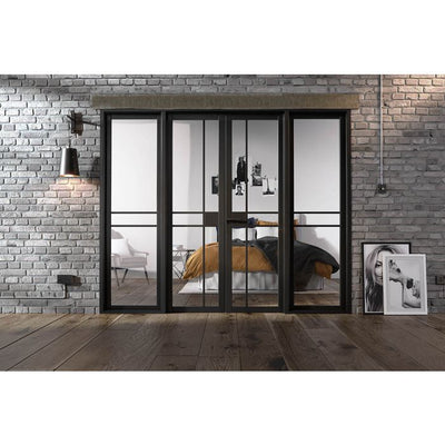 LPD Greenwich W8 Glazed Internal Room Divider Set 2031 x 2478mm Black Primed