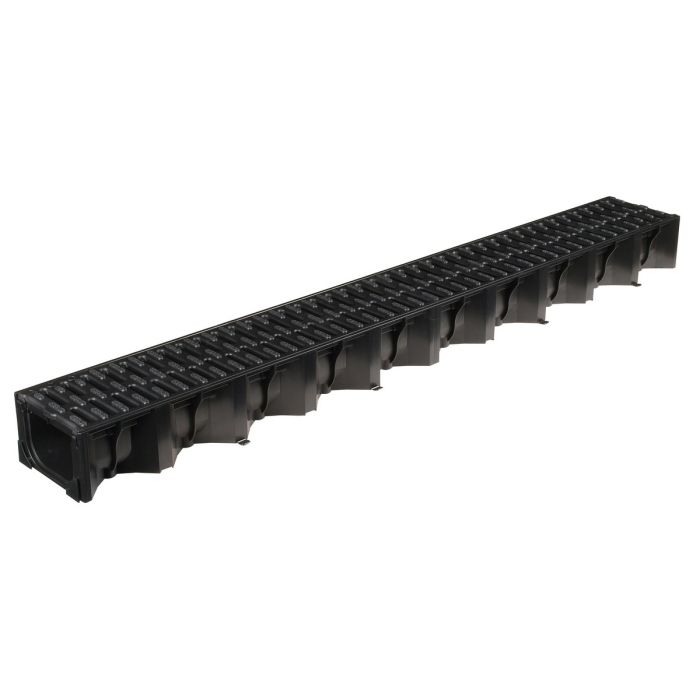 ACO Hexdrain Channel & Black Plastic Grating - 1m