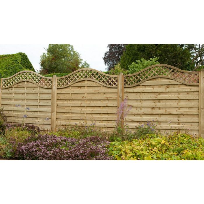 Forest Decorative Europa Prague Fence Panel 1.8m x 1.8m Treated Timber (Pack of 3)