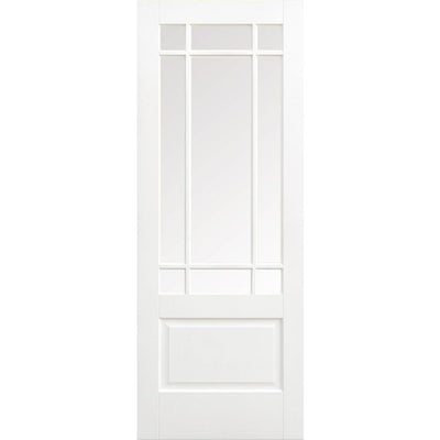 Downham Solid Core Internal Door - Primed - Clear Bevelled Glazing 1981 x 838mm White WFDOWCG33