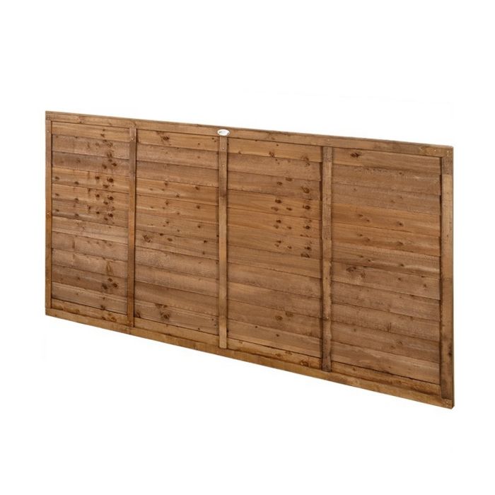 Forest Pressure Treated Superlap Fence Panel 6ft x 4ft (1.83m x 1.22m) Brown - Pack of 5