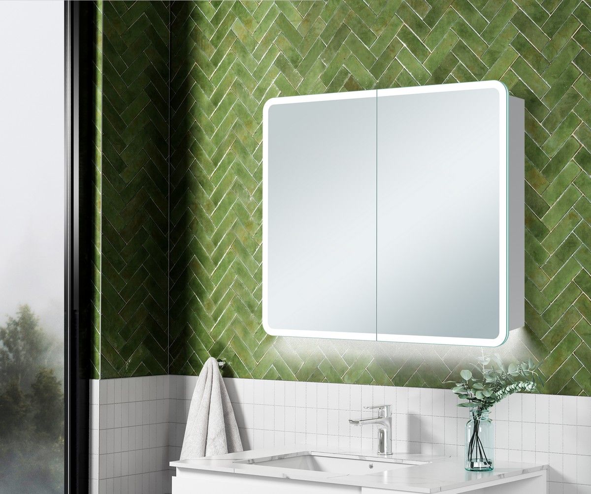 Akari 2 Door LED Mirrored Cabinet 600mm