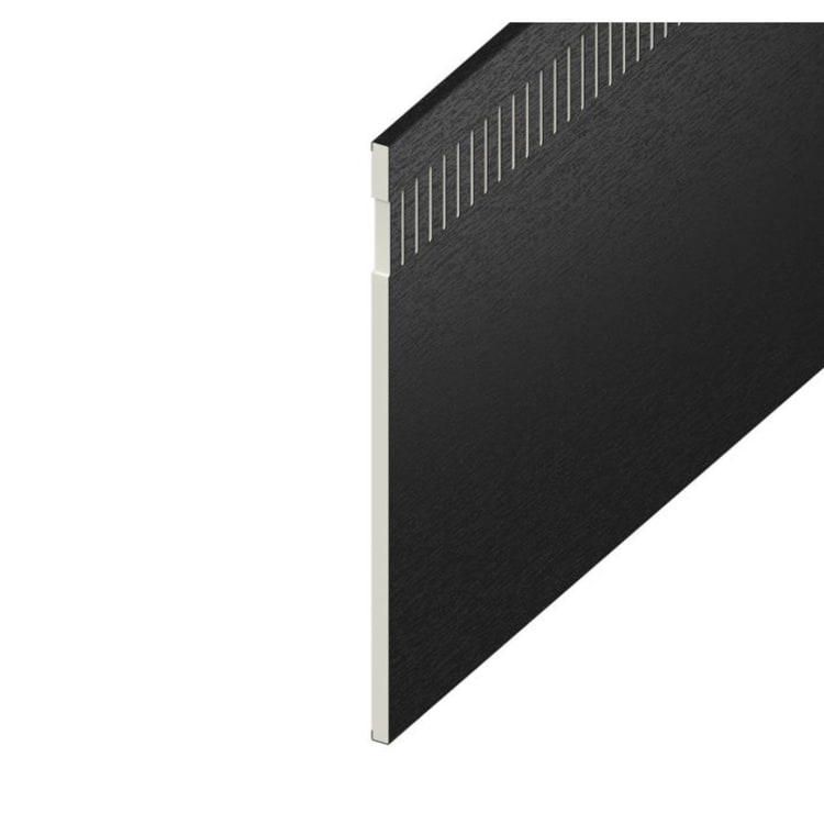 9mm Vented Eurosoffit Board Black Ash 300mm x 5m (10mm Airspace) – Durable & Ventilated Exterior Solution
