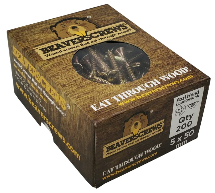 Beaverscrews HPWS 5 x 50mm – High-Performance Wood Screws (200/Box)