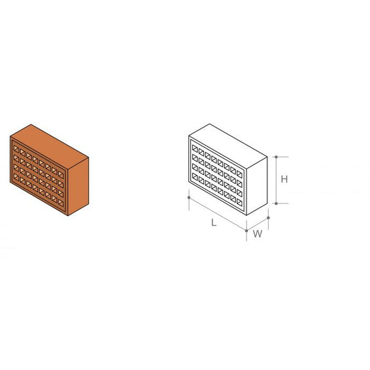Buff Square Hole Airbrick - 215 x 140mm