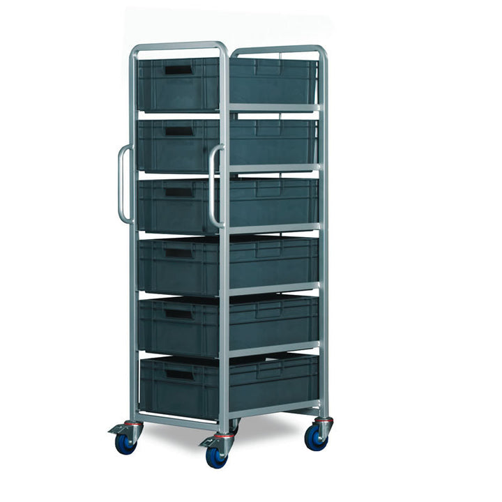 6 Tier Trolley - Braked with 6 x 40 Litre Euro Containers