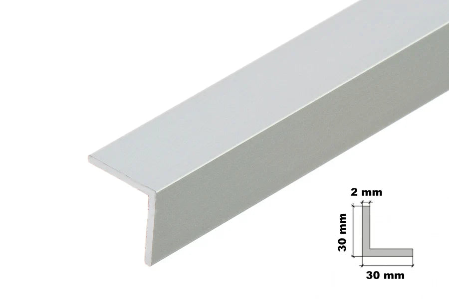 Extruded Angle Corner Anodised Aluminium (Silver & Gold)