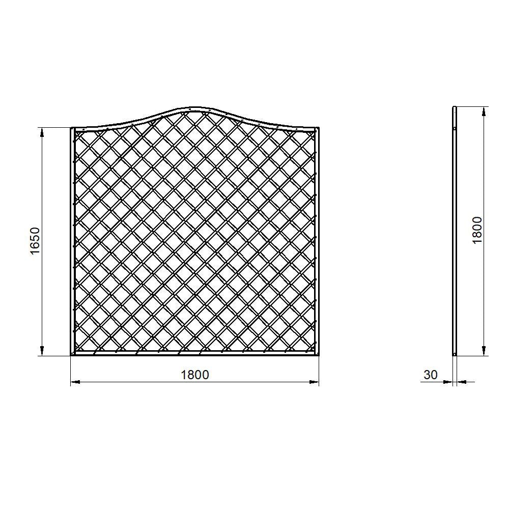 Forest Decorative Europa Hamburg Garden Screen 1.8mtr x 1.8mtr - Treated Timber (Pack of 5)