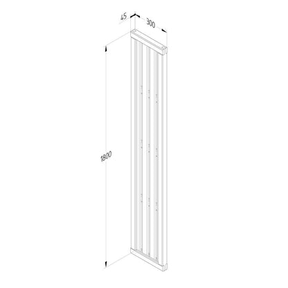 Forest Pressure Treated Vertical Slatted Screen 1.8mtr x 0.3mtr (Pack of 3)