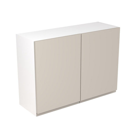 KitchenKit Flatpack J-Pull Wall Cabinet 1000mm - Super Gloss Light Grey