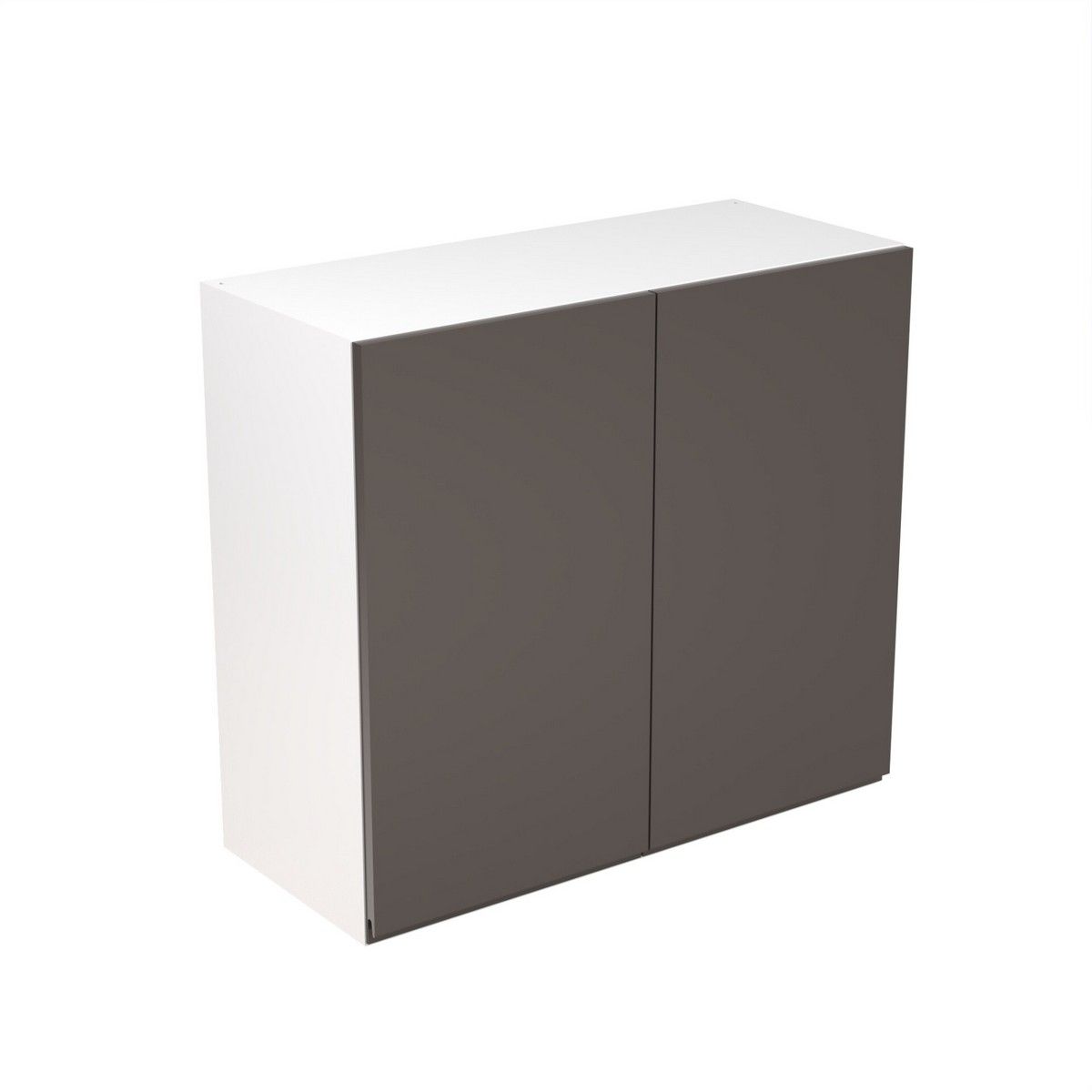 KitchenKit Flatpack J-Pull Wall Cabinet 800mm - Super Gloss Graphite