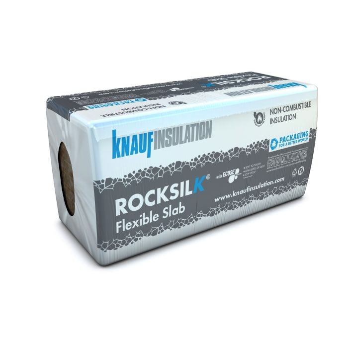 Knauf Insulation Rocksilk Flexible Slab 90 x 600 x 1200mm (4.32m2) Pack of 6