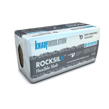 Knauf Insulation Rocksilk Flexible Slab 90 x 600 x 1200mm (4.32m2) Pack of 6