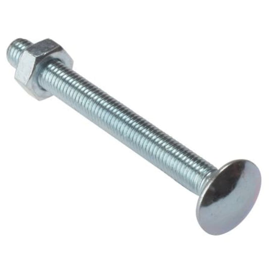 M12 x 90 Bright Zinc-Plated Steel Coach Bolts – 50 Pack