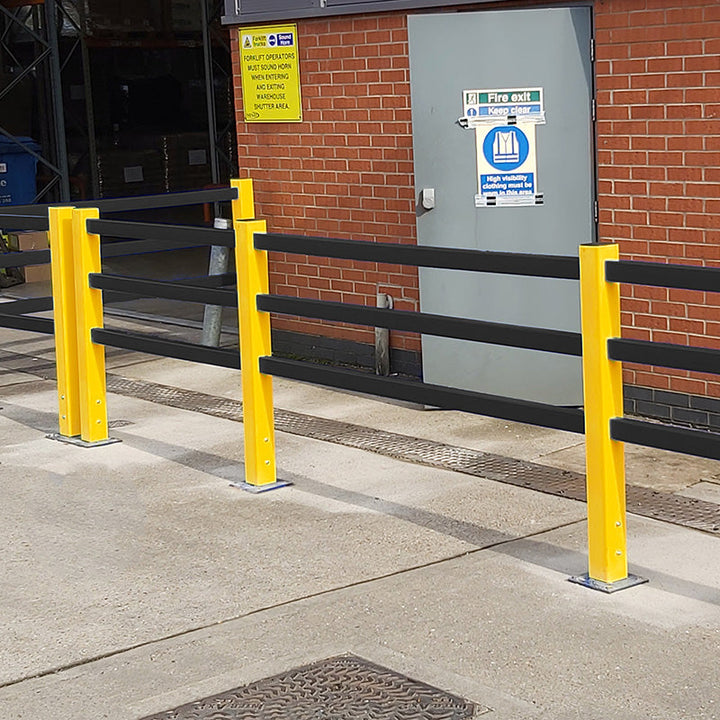 Pedestrian Barrier - 3 Rail - Yellow & Black