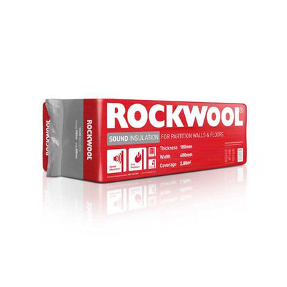 Rockwool Sound Insulation 1200 x 400 x 100mm (2.88m2) Pack of 6