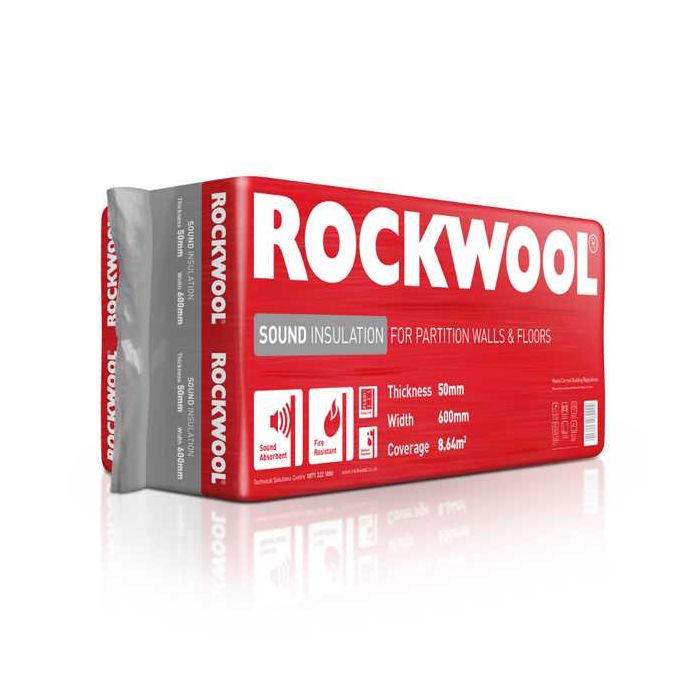 Rockwool Sound Insulation 1200 x 600 x 50mm (8.64m2) Pack of 12