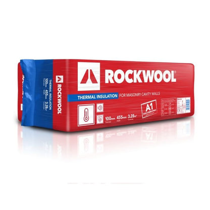 Rockwool Thermal Insulation Cavity Batt 1200 x 455 x 100mm (3.28m2 per pack) 6 Pack