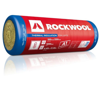 Rockwool Thermal Insulation Roll 1200 x 2750 x 100mm (6.6m2) or 200mm (3.3m2)