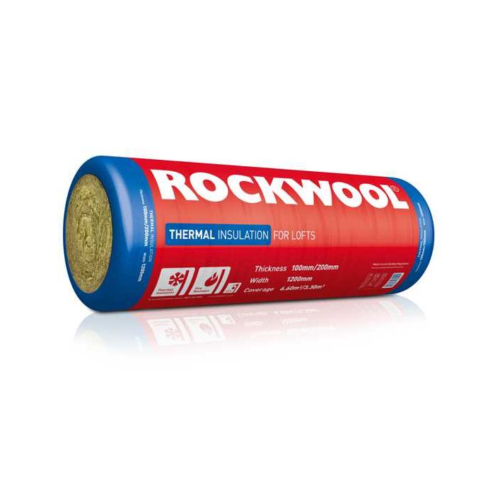 Rockwool Thermal Insulation Roll 1200 x 2750 x 100mm (6.6m2) or 200mm (3.3m2)