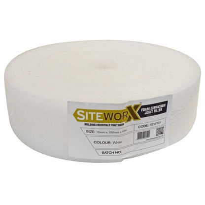 Siteworx Foam Expansion Joint Filler - 10mm x 100mm x 10mtr - White