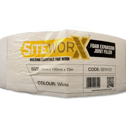 Siteworx Foam Expansion Joint Filler - 10mm x 100mm x 10mtr - White