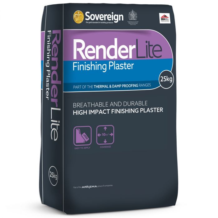 Sovereign RenderLite Finish Plaster 25kg White