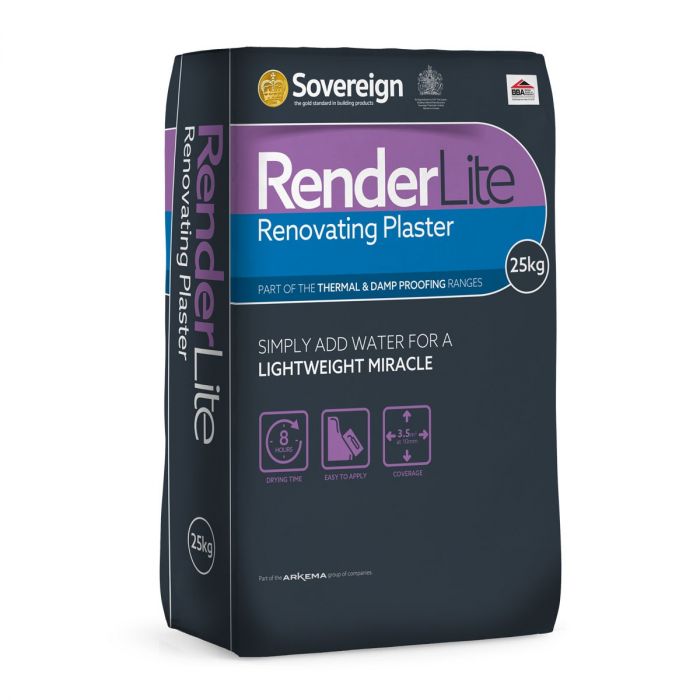 Sovereign RenderLite Renovating Plaster 25kg Grey