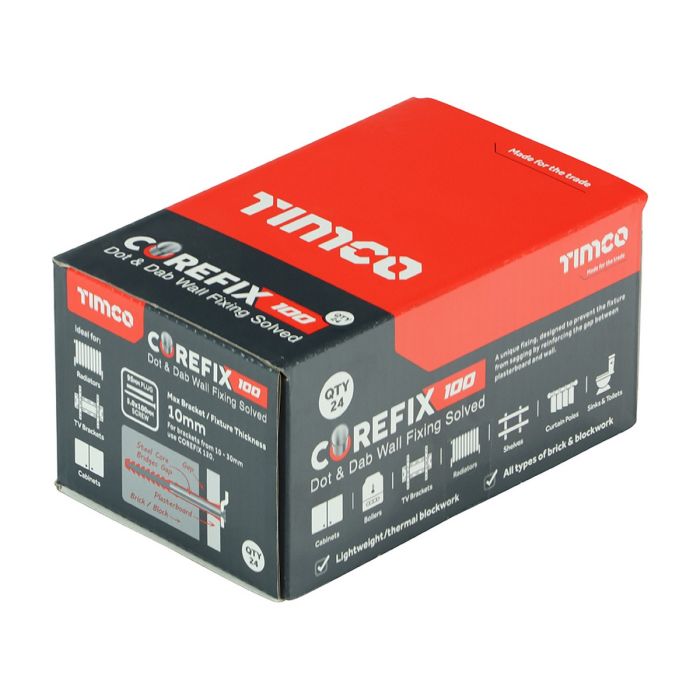 TIMco Corefix Dot & Dab Plasterboard Fixing Anchors 5.0 x 100mm - Box of 24