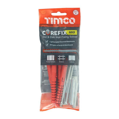 TIMco Corefix Plus Plasterboard Fixing Anchors 5.0 x 120mm - Pack of 4