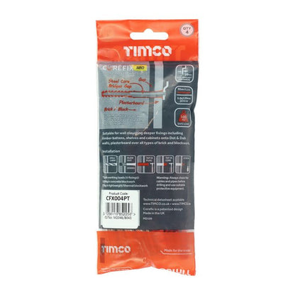 TIMco Corefix Plus Plasterboard Fixing Anchors 5.0 x 120mm - Pack of 4