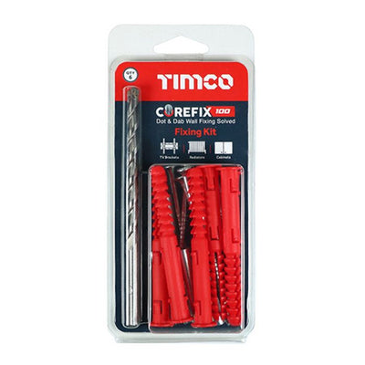 TIMco Corefix Radiator & Boiler Plasterboard Fixing Kit 5.0 x 100mm - Pack of 6